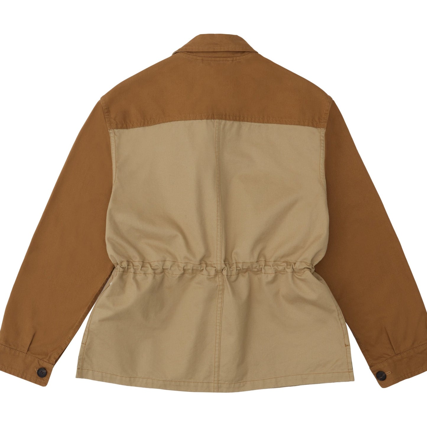 Unlined Garden Patch Jacket in Beige and Grain Cotton Twill