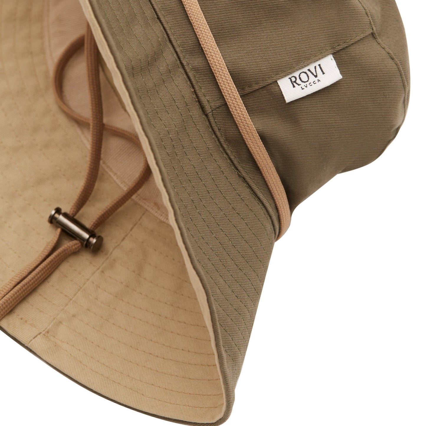 Garden Hat in Green and Beige Cotton twill
