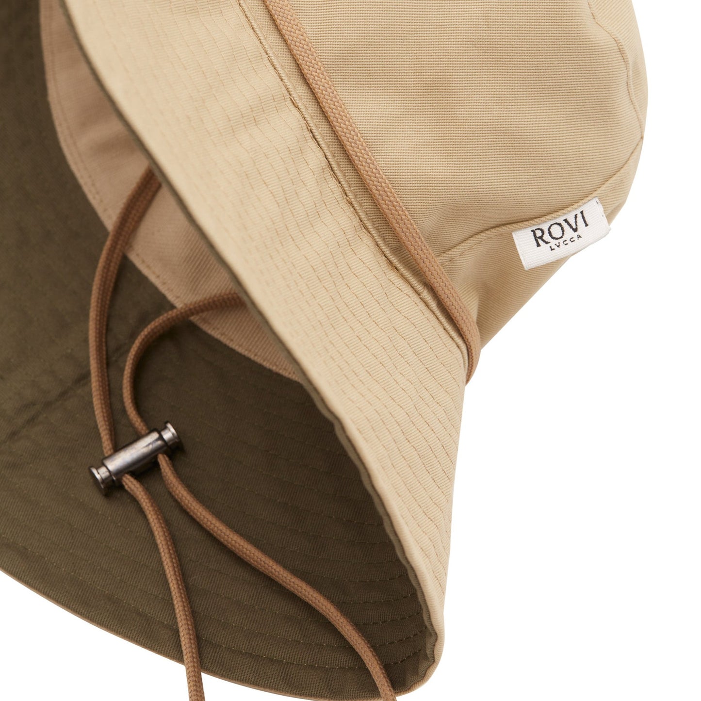 Garden Hat in Beige and Green Cotton Twill