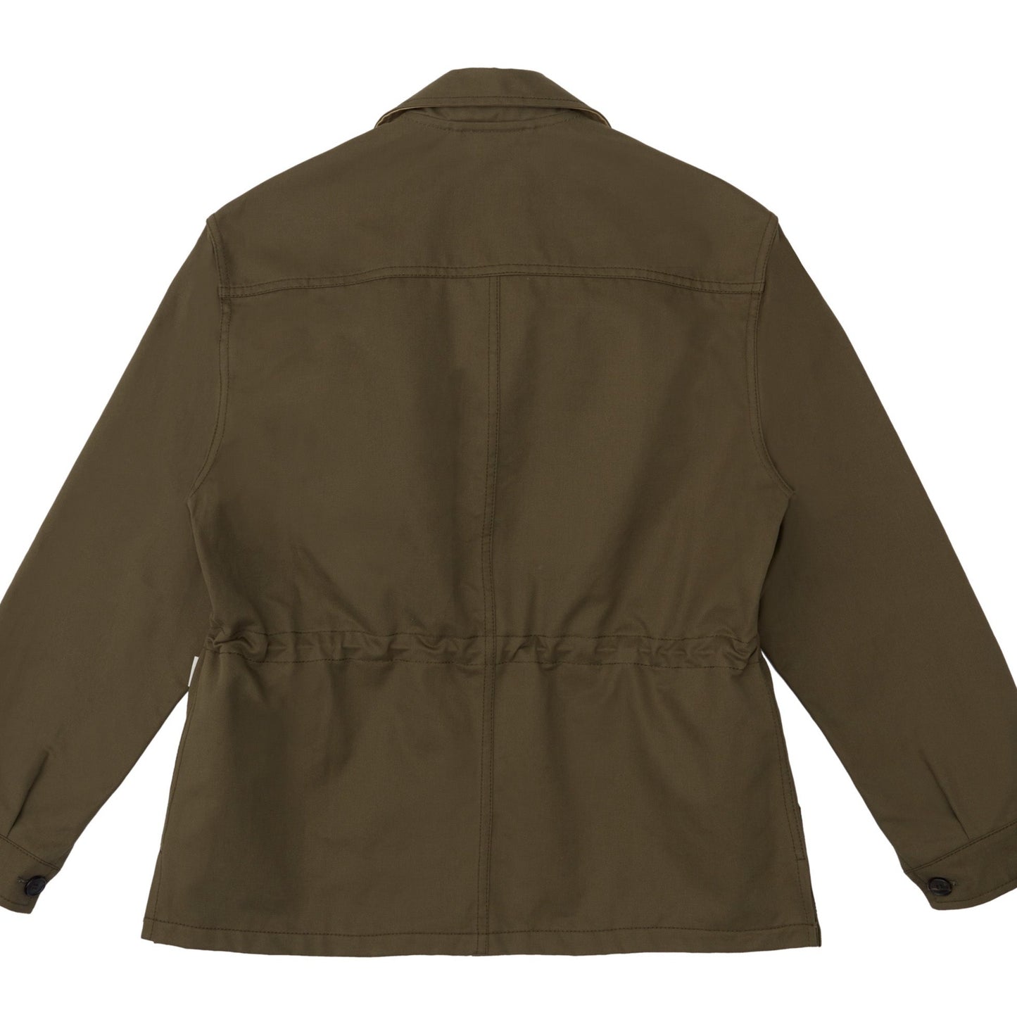 Unlined Garden Jacket in Green and Beige Cotton Twill
