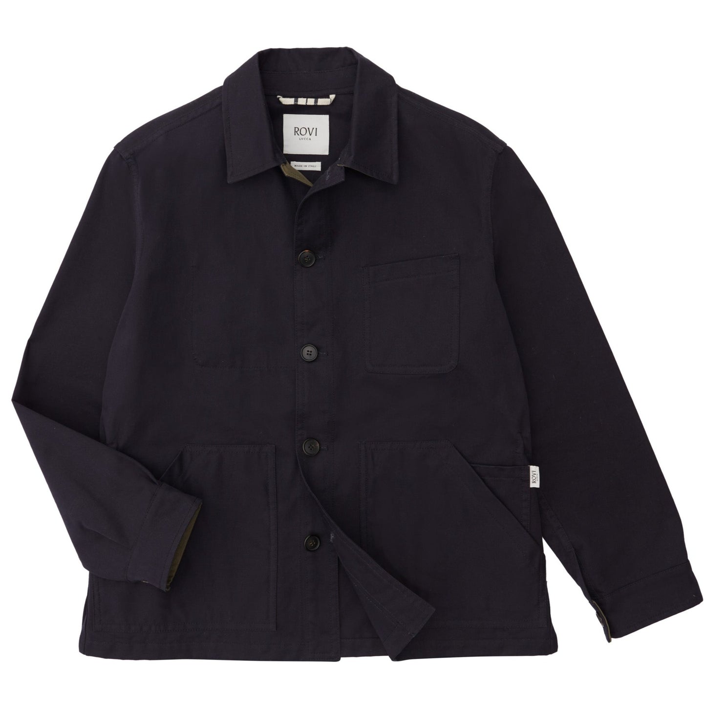 Unlined Garden Jacket in Navy and Green Cotton Twill