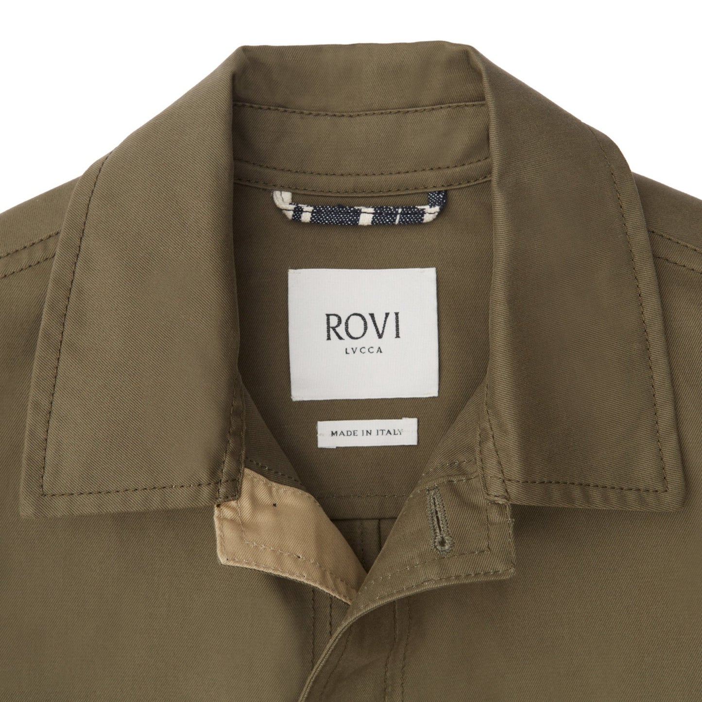 Unlined Garden Jacket in Green and Beige Cotton Twill