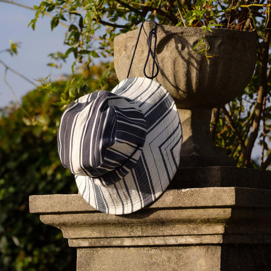 Garden Hat in Navy & Off-White Stripe
