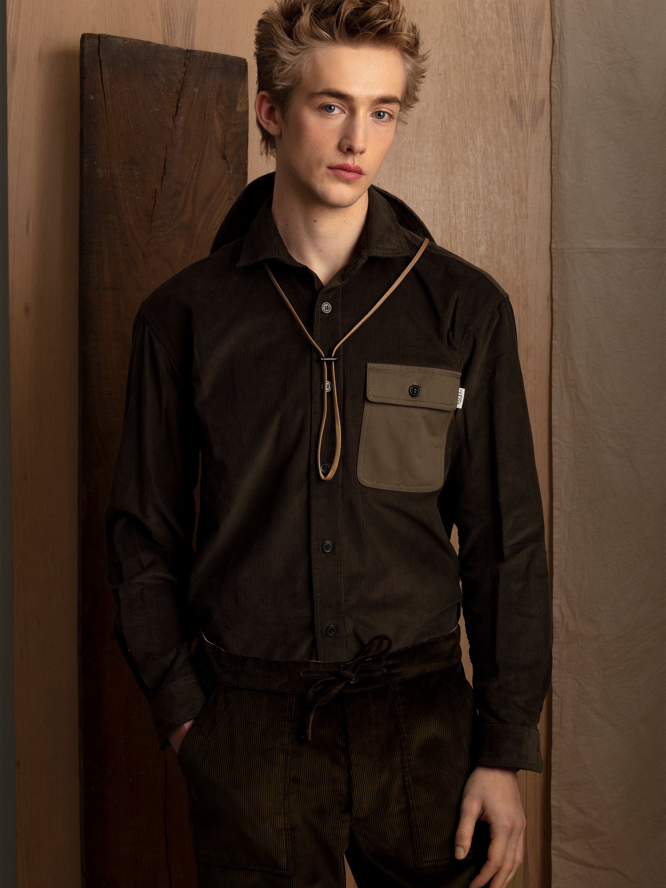 Garden Shirt in Lovat Green Corduroy