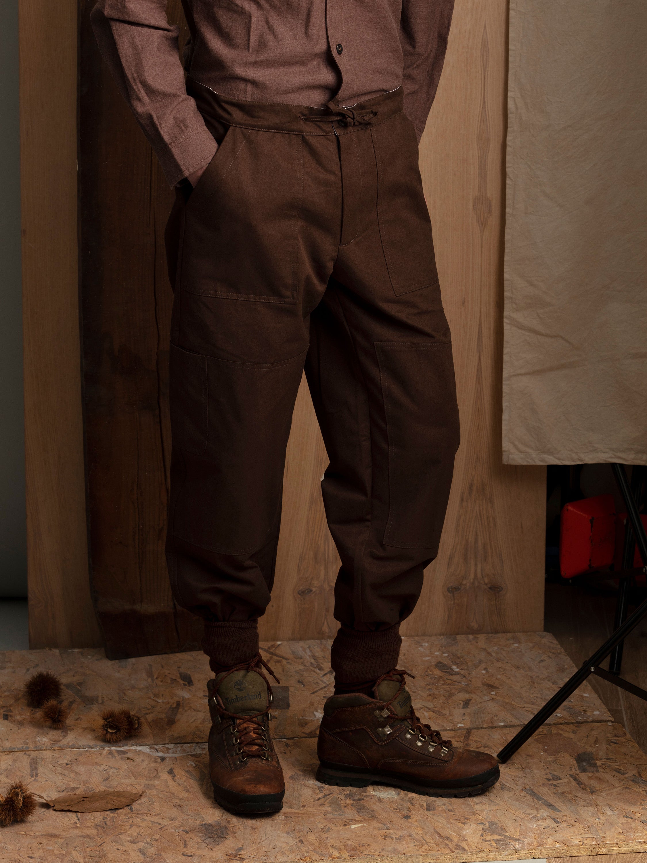 Utility Pants in Spruce Brown Cotton Twill