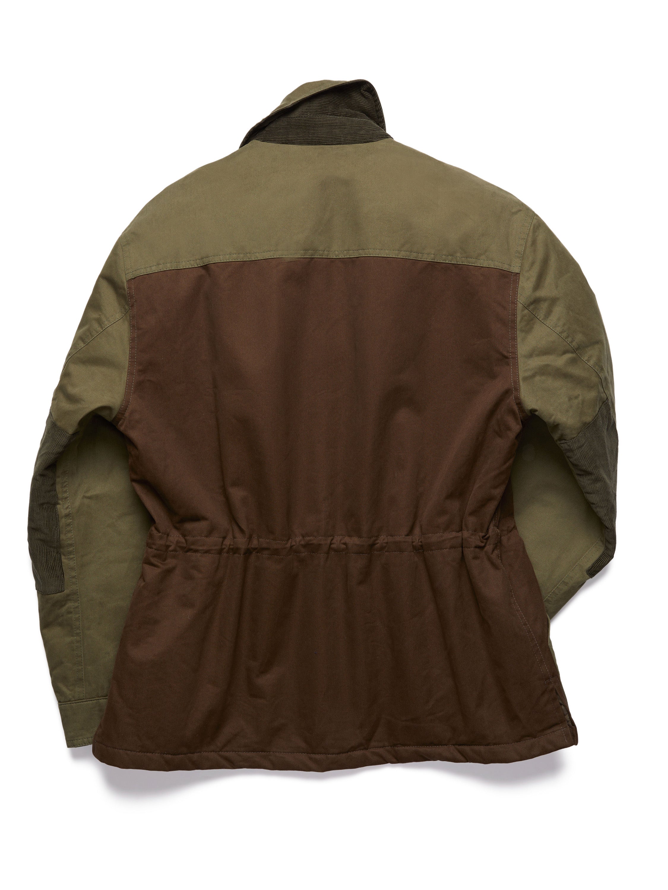 Quilted Patch Garden Jacket in Spruce Brown and Lovat Green Cotton Twill